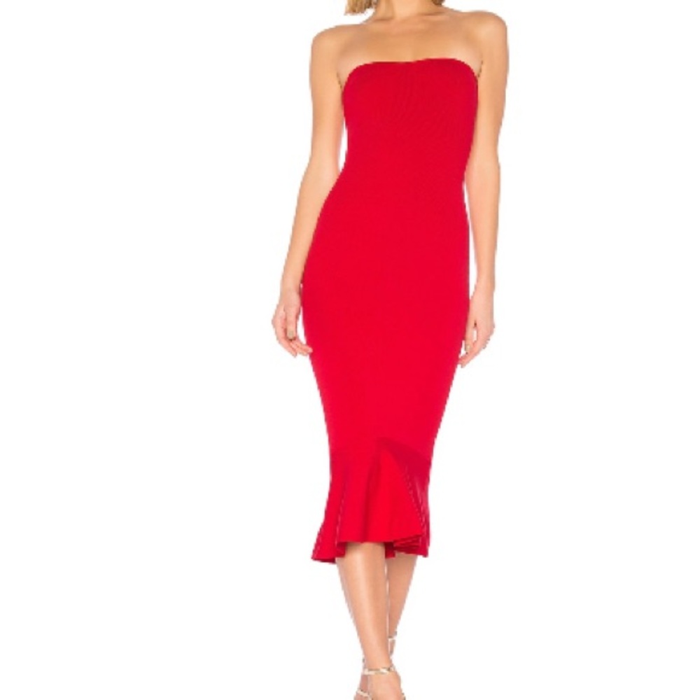 Elegant Strapless Red Dress